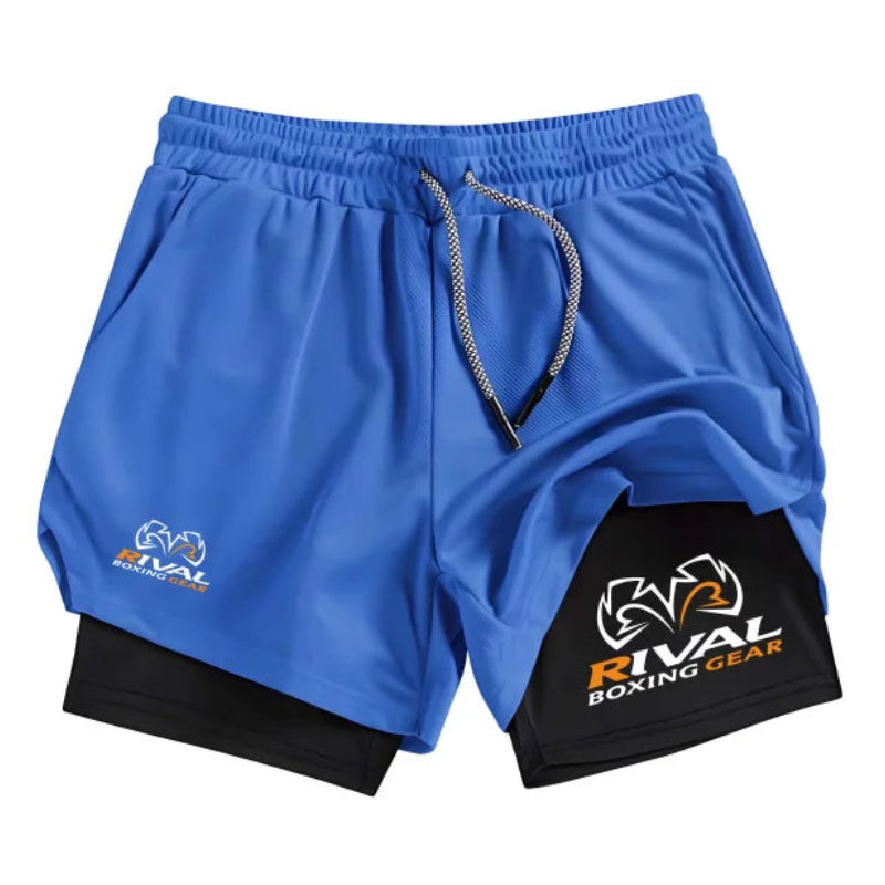 RIVAL 2-Layer Boxing Shorts with Compression Inner & Groin Cup Support