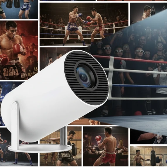 4K Mini Projector | Watch and LEARN From Your Favourite Fighters | 100 inch Screen | HD 1280x720P Android LED Portable Home Cinema - FitZone360