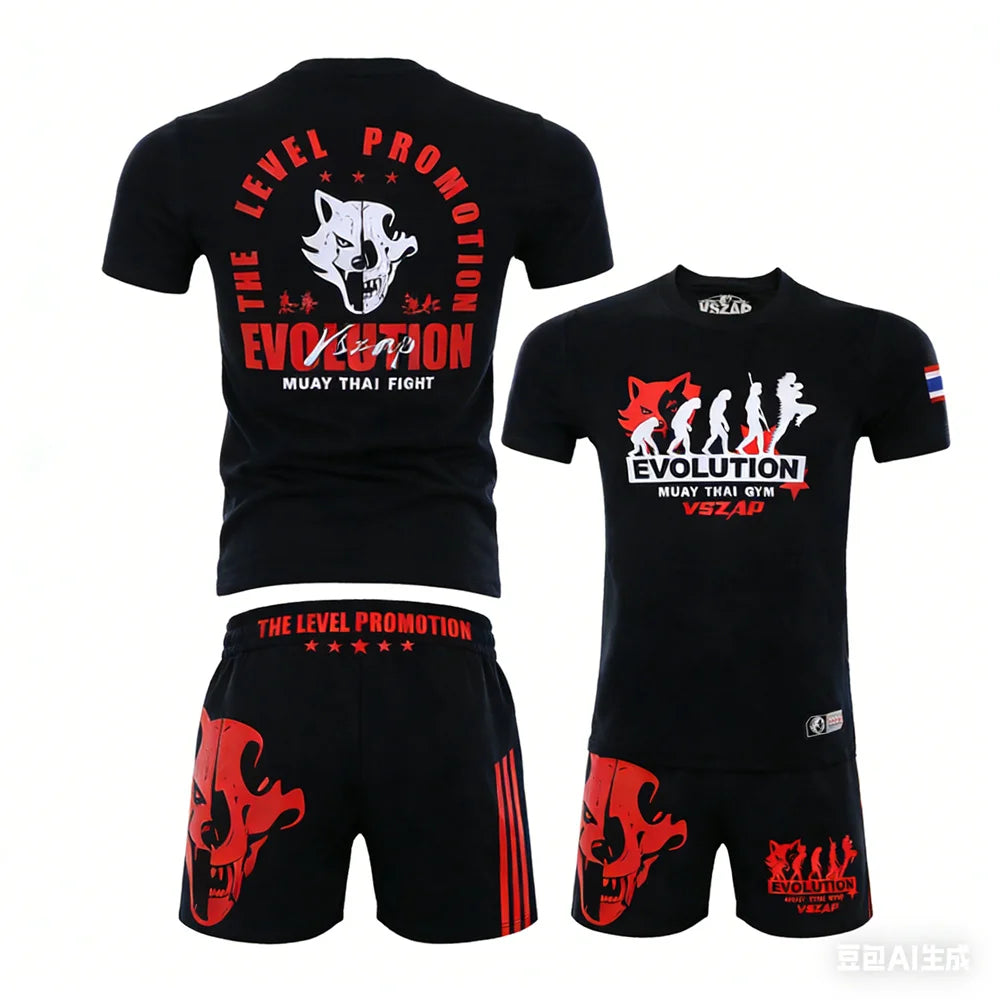 Unisex Muay Thai MMA Boxing Shorts & T-Shirt Set