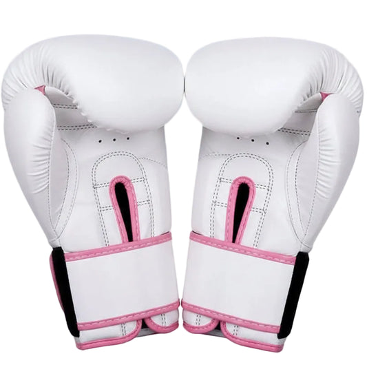 Beautiful Pink & White Butterfly Boxing Gloves | Best Quality-Premium Muay Thai, Kickboxing Gloves - FitZone360