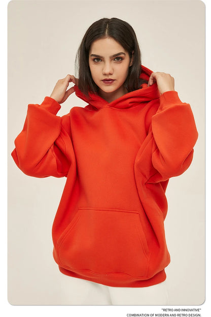 Fleece Hooded Sweatshirt | Unisex Oversized Winter Hoodie Pullover