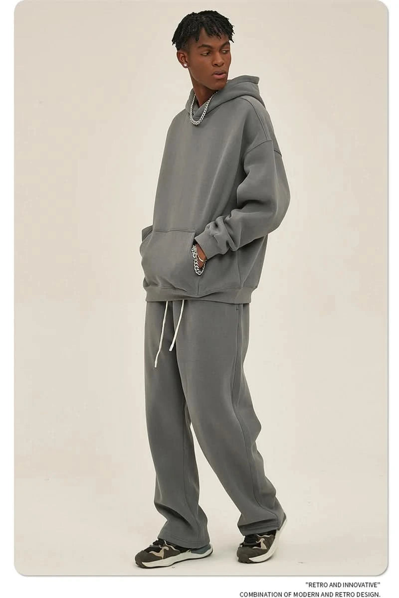 Fleece Hooded Sweatshirt | Unisex Oversized Winter Hoodie Pullover - FitZone360