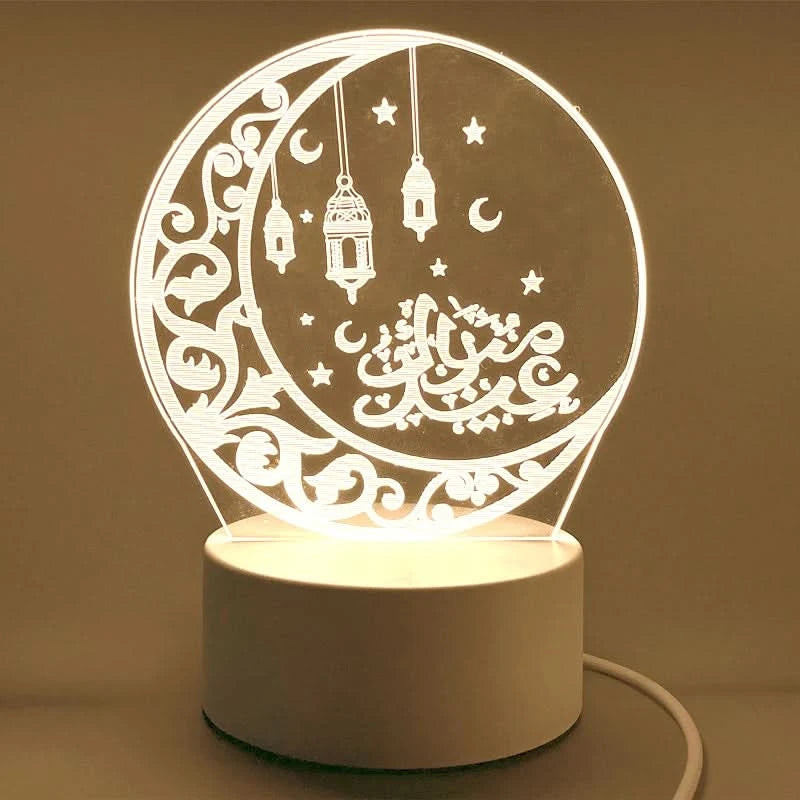 Gold Moon & Star Night Light | Decorative USB Lamp for Festivals or Home Décor - FitZone360
