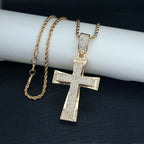Luxe Cross Pendant | Gold Tone & Crystal - FitZone360