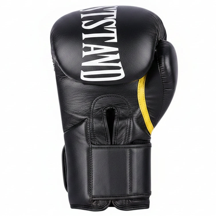 Black boxing glove with 'LASTSTAND' branding on a white background