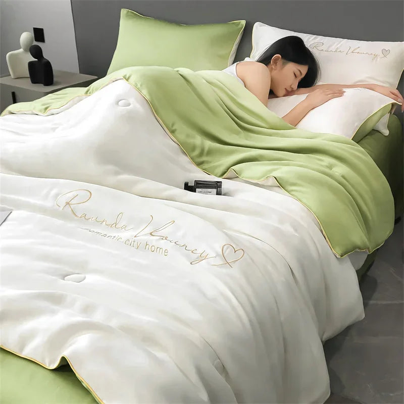 Air Conditioning Blanket | Premium Washable Ice Silk Summer Quilt Set