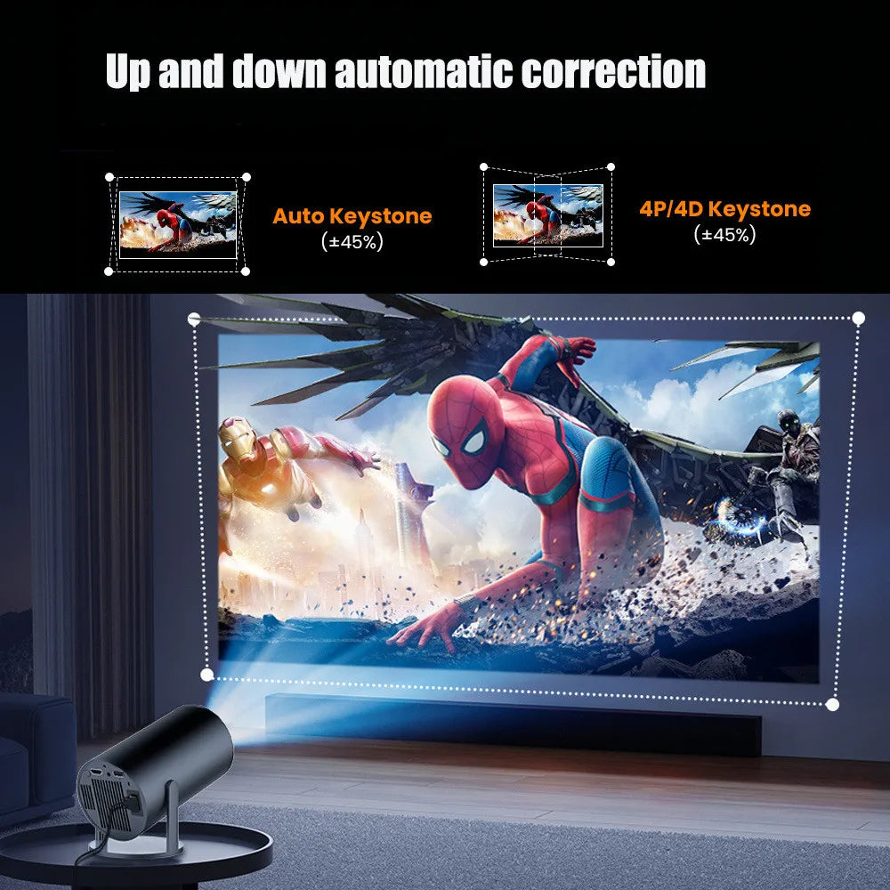 DITONG HY300 Plus 4K Mini Projector | HD 1280x720P Android LED Portable Home Cinema for Phone & Movie Streaming - FitZone360