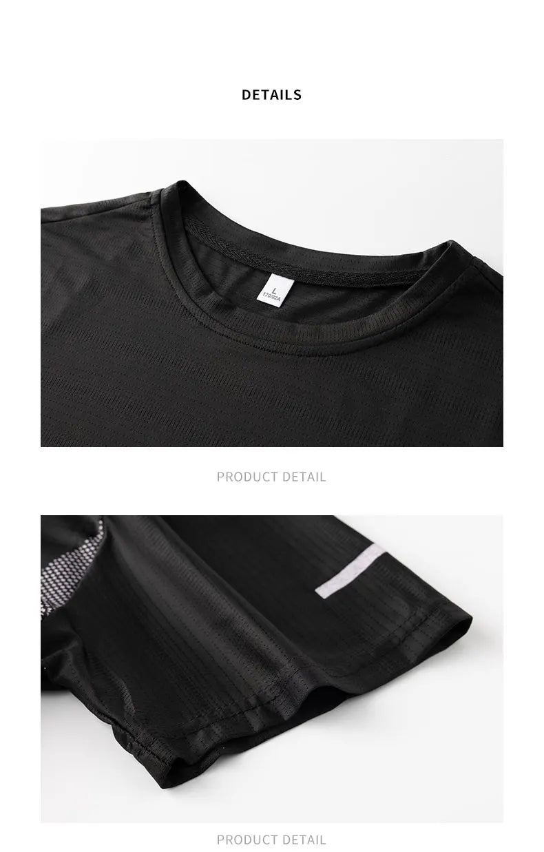Men's Ice Silk Running T-Shirt | Quick-Dry, Breathable & Reflective Design - FitZone360