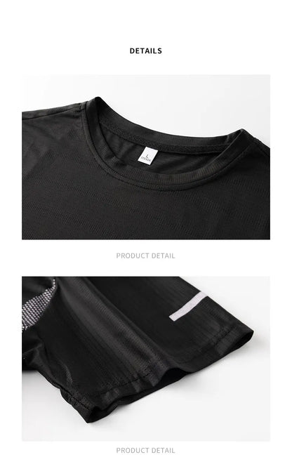 Men's Ice Silk Running T-Shirt | Quick-Dry, Breathable & Reflective Design - FitZone360