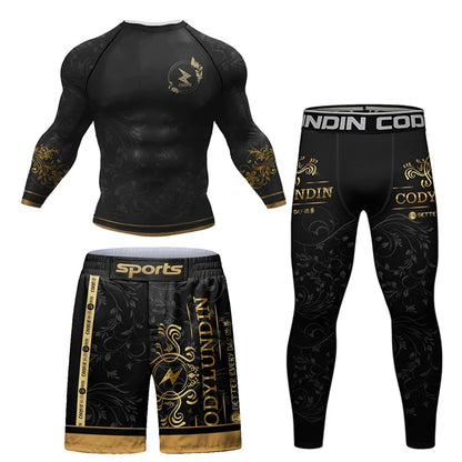 Men’s MMA & BJJ Training Set | Rashguard + Shorts for Jiu Jitsu - FitZone360