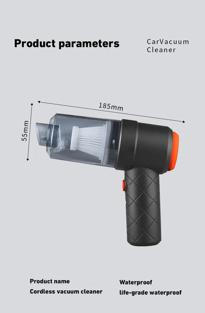 Wireless Car Vacuum Cleaner – 120W High Power, 1200mAh Cordless Handheld Auto Vacuum, Portable & Rechargeable - FitZone360