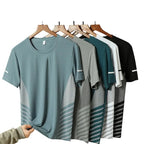 Men's Ice Silk Running T-Shirt | Quick-Dry, Breathable & Reflective Design - FitZone360