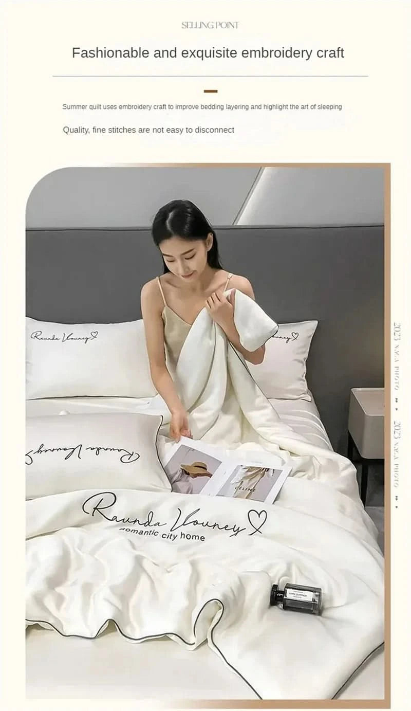 Air Conditioning Blanket | Premium Washable Ice Silk Summer Quilt Set - FitZone360