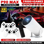 Android 11 P90 MAX Gaming Projector | 19,000+ Retro GAMES | TF Card Support | Wireless Gamepad | Dual WiFi | Portable Home Theater System - FitZone360