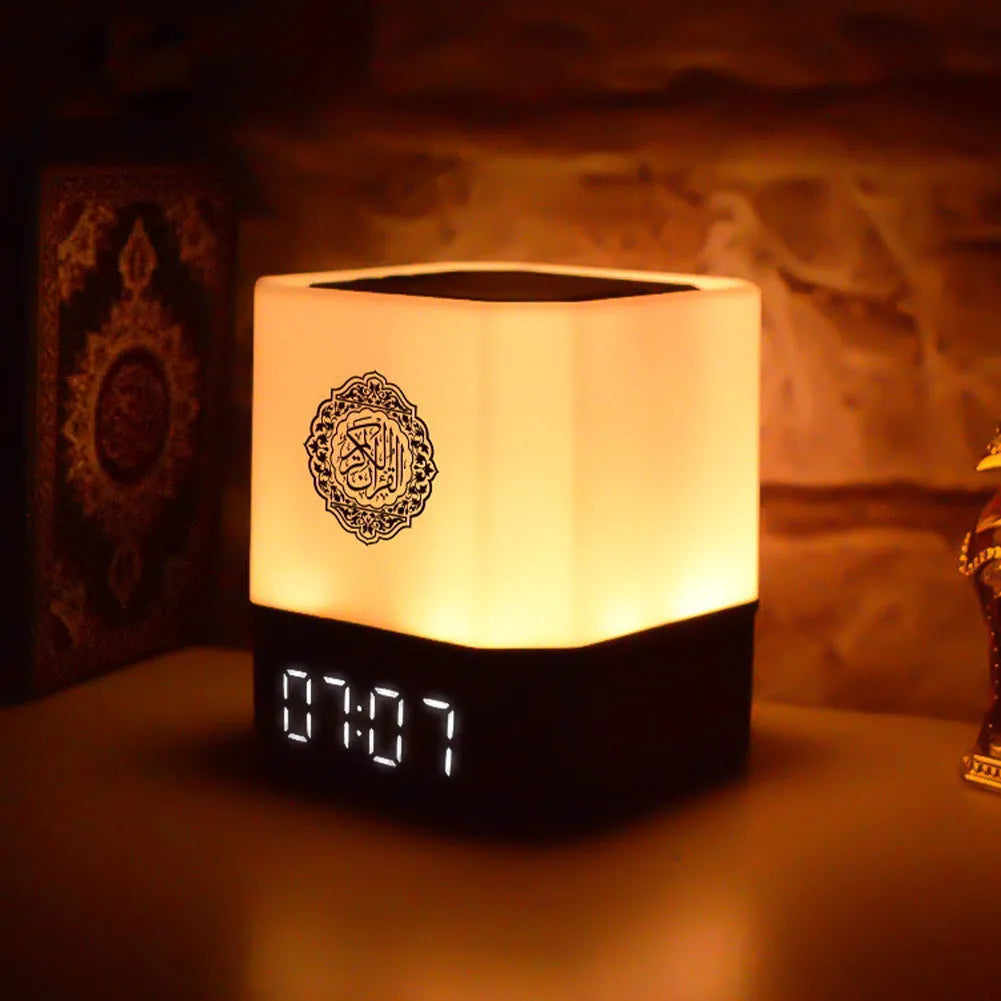 Quran Speaker Ramadan Gift Azan Clock Wireless Bluetooth Colorful Lamp LED Night Light Islamic Quran  Veilleuse.