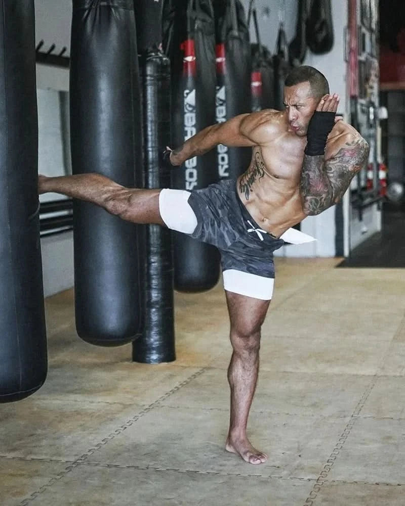 Men's 2-in-1 Camo Gym Running Shorts | Quick Dry, Summer Workout Activewear - FitZone360