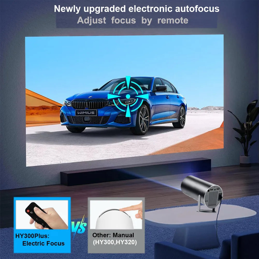DITONG HY300 Plus 4K Mini Projector | HD 1280x720P Android LED Portable Home Cinema for Phone & Movie Streaming - FitZone360