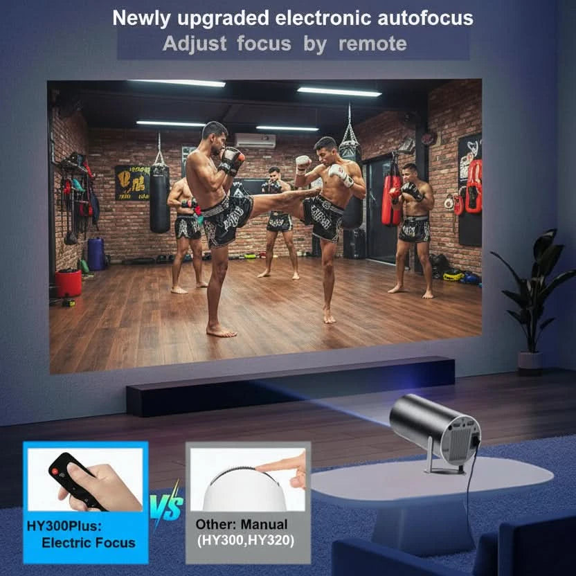 4K Mini Projector | Watch and LEARN From Your Favourite Fighters | 100 inch Screen | HD 1280x720P Android LED Portable Home Cinema - FitZone360