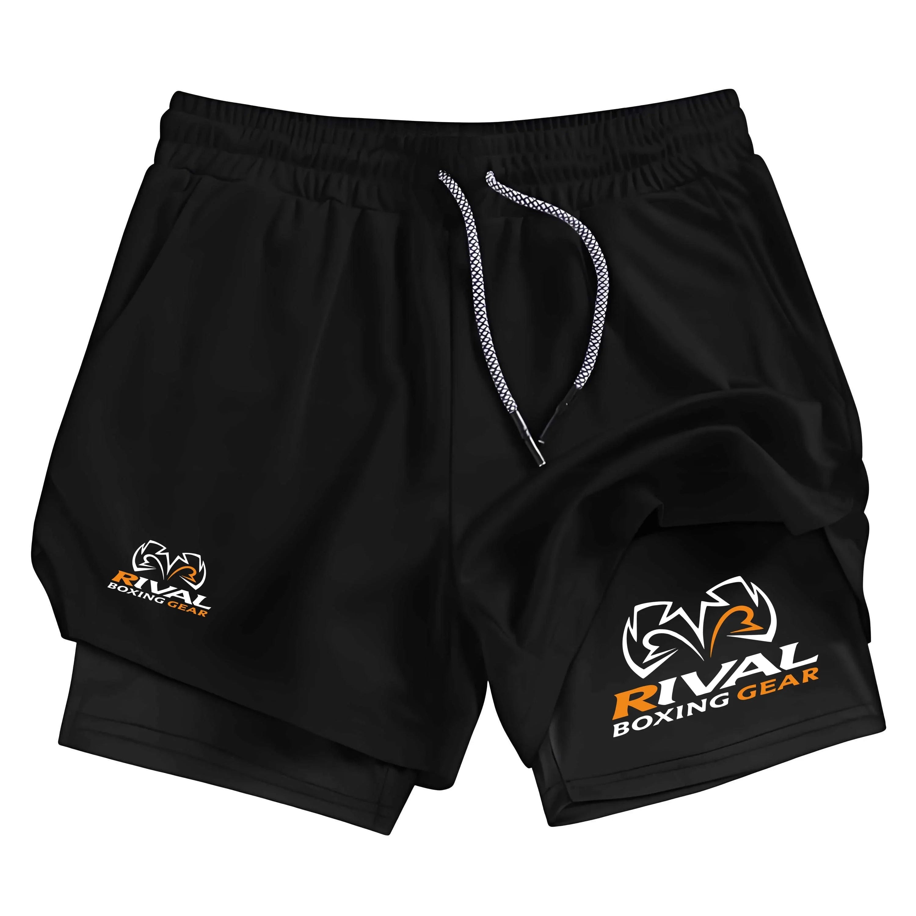 RIVAL 2-Layer Boxing Shorts with Compression Inner & Groin Cup Support