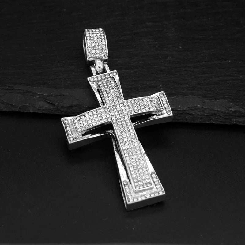 Luxe Cross Pendant | Gold Tone & Crystal - FitZone360