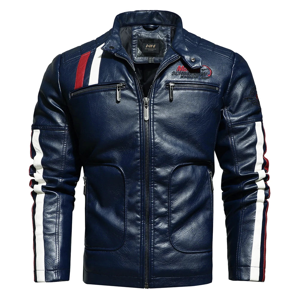Men’s Vintage Motorcycle Jacket | Embroidered Biker Bomber Coat