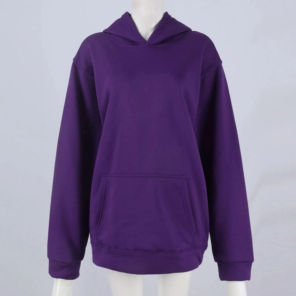 Trendy Solid Color Sports Hoodies | Fleece Sweatshirts for Men & Women | Couple Pullover for Spring & Autumn - FitZone360