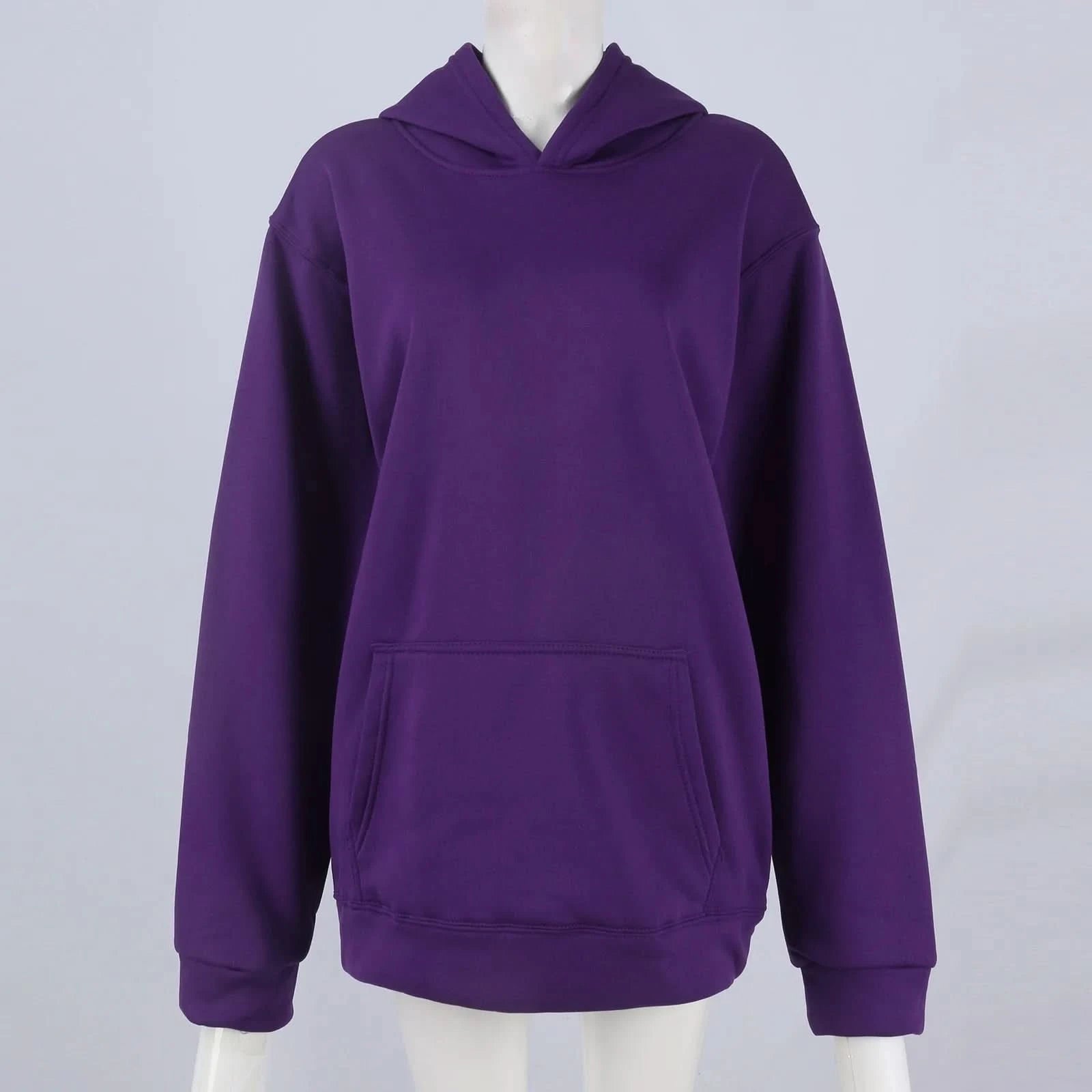 Trendy Solid Color Sports Hoodies | Fleece Sweatshirts for Men & Women | Couple Pullover for Spring & Autumn - FitZone360