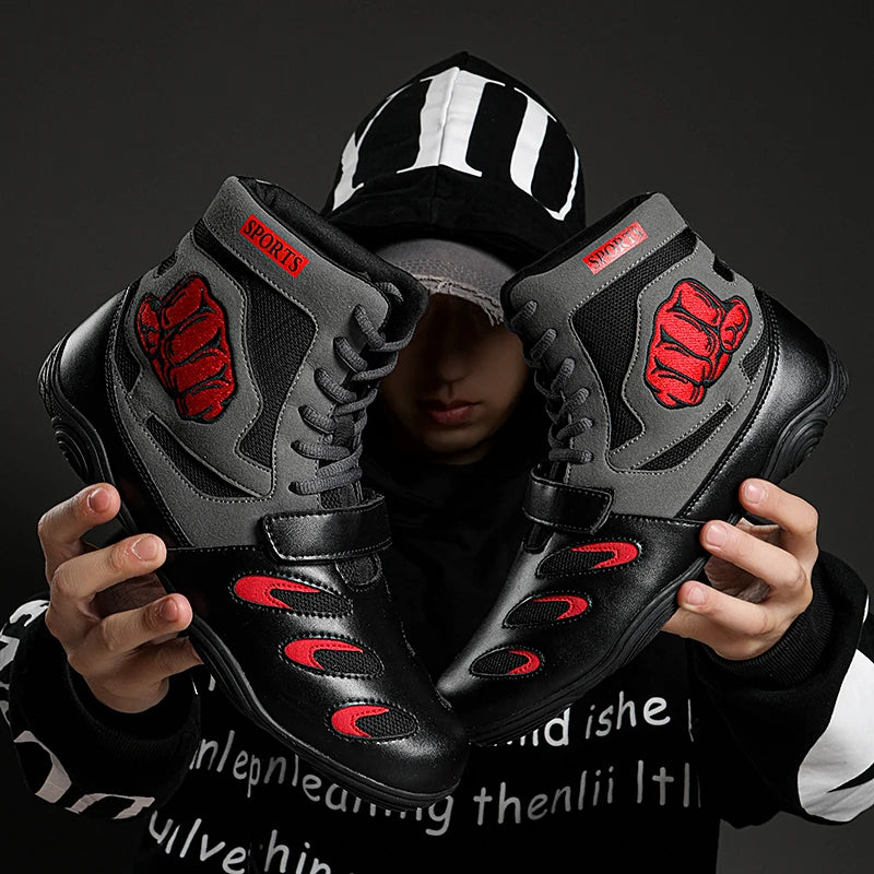 Professional Boxing Shoes | Lightweight High-Top Fight Footwear - FitZone360