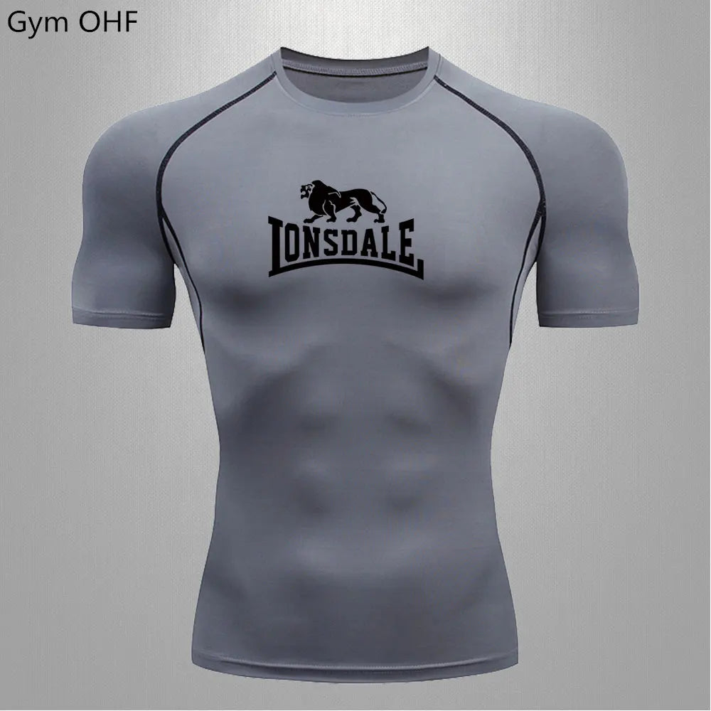 Lonsdale Men's Compression Gym Shirt – Quick-Dry Tight Fit for Fitness & Training - FitZone360