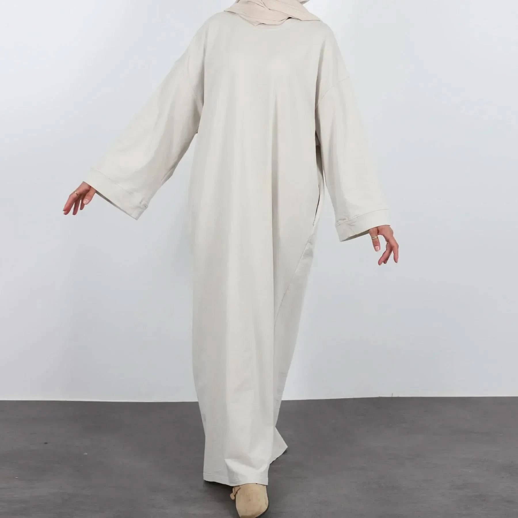 Casual Muslim Abaya Sweatshirt Dress for Women | Modest Daily Wear - FitZone360