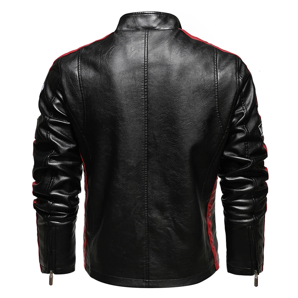 Men’s Vintage Motorcycle Jacket | Embroidered Biker Bomber Coat