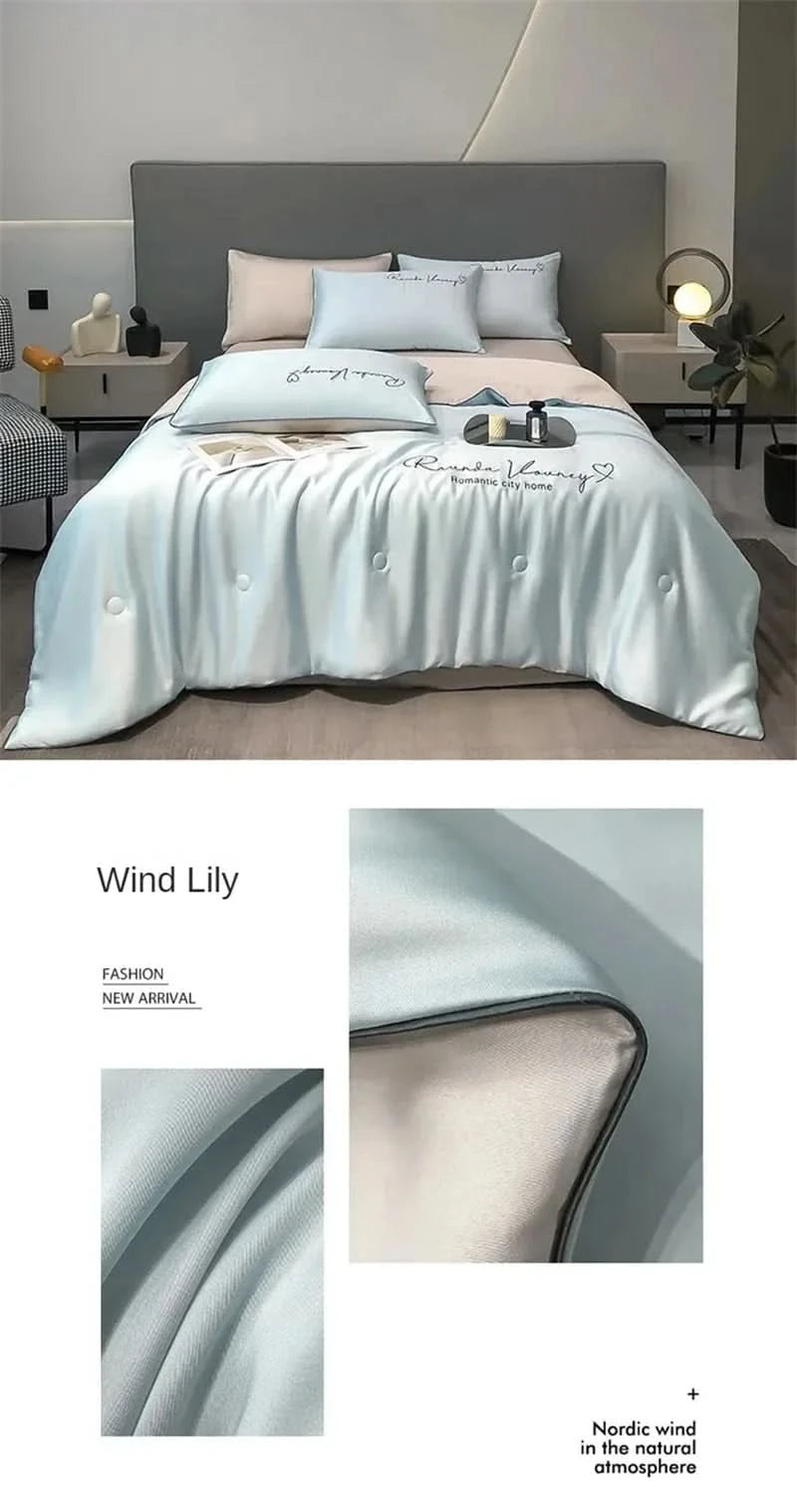 Air Conditioning Blanket | Premium Washable Ice Silk Summer Quilt Set - FitZone360