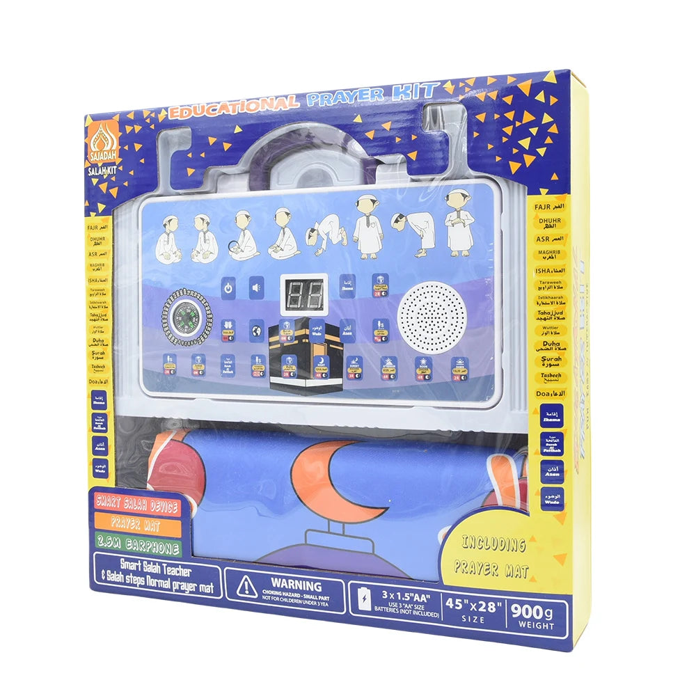 Interactive Talking Prayer Mat for Kids | Educational Muslim Salah Rug with Compass | Islamic Electronic Worship Gift - FitZone360