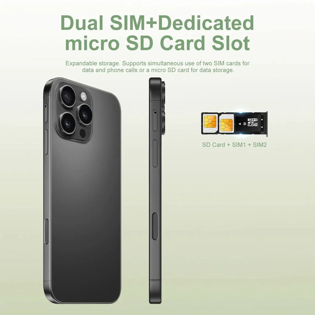 16 Pro Max 7.3" HD 5G Smartphone | Global Android 14 Mobile Phone with Dual SIM, 8000mAh Battery, Unlocked 4G/5G Cellphone - FitZone360