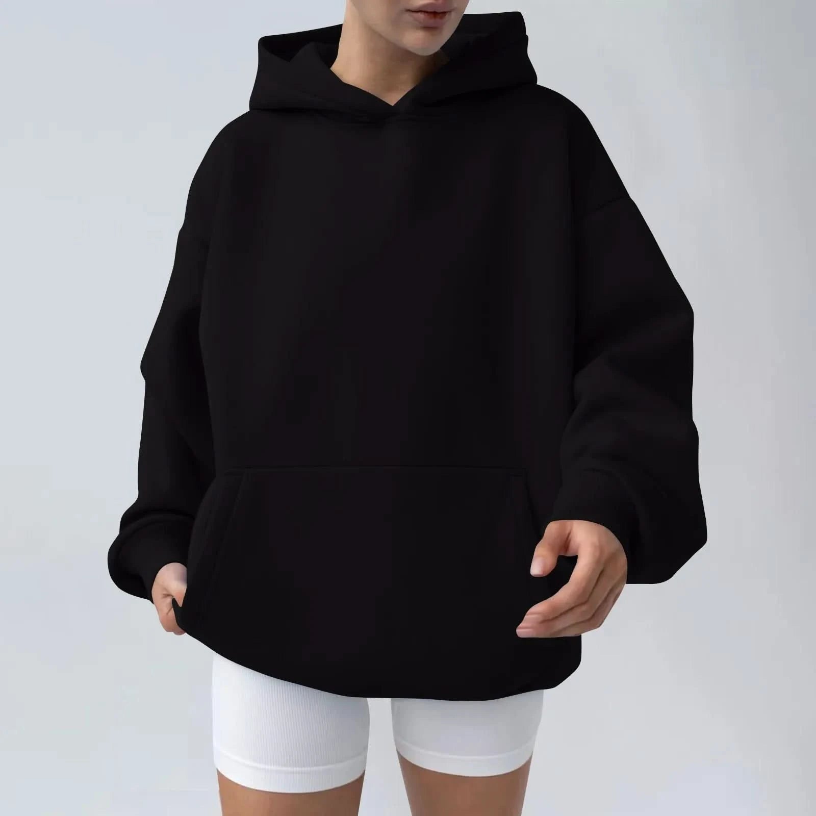 Trendy Solid Color Sports Hoodies | Fleece Sweatshirts for Men & Women | Couple Pullover for Spring & Autumn - FitZone360