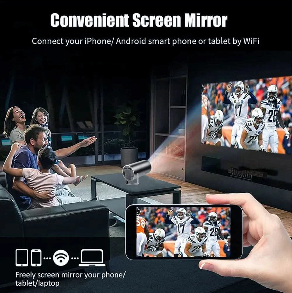 4K Mini Projector | Watch and LEARN From Your Favourite Fighters | 100 inch Screen | HD 1280x720P Android LED Portable Home Cinema - FitZone360