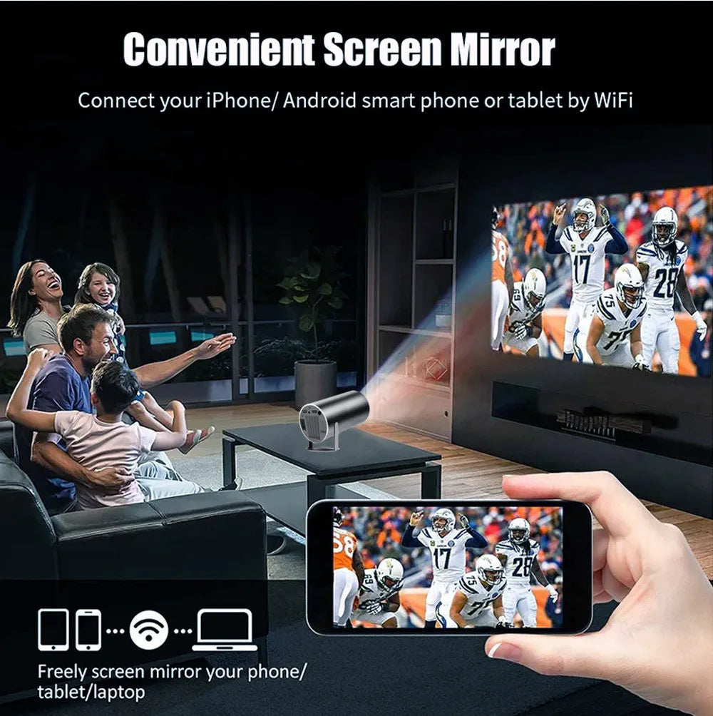 DITONG HY300 Plus 4K Mini Projector | HD 1280x720P Android LED Portable Home Cinema for Phone & Movie Streaming - FitZone360