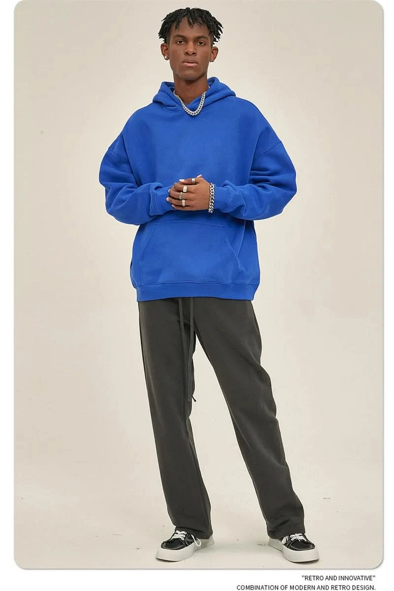 Fleece Hooded Sweatshirt | Unisex Oversized Winter Hoodie Pullover - FitZone360