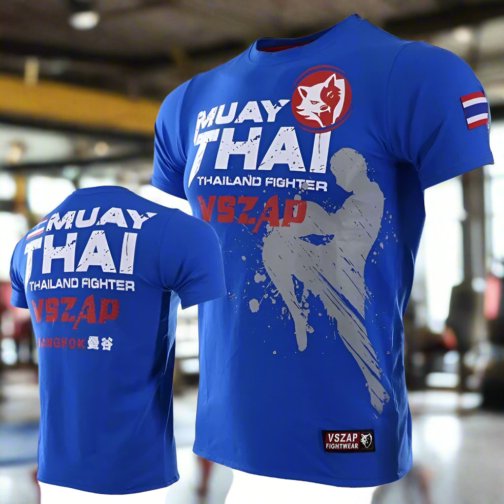 Fashion Muay Thai Sports T-Shirt for Men – Lightweight, Breathable Fitness & Combat Training Tee - FitZone360