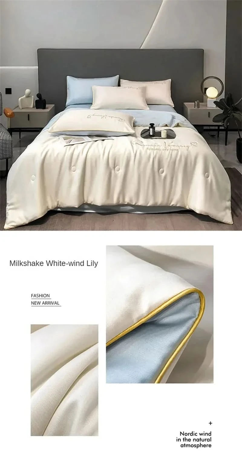 Air Conditioning Blanket | Premium Washable Ice Silk Summer Quilt Set - FitZone360