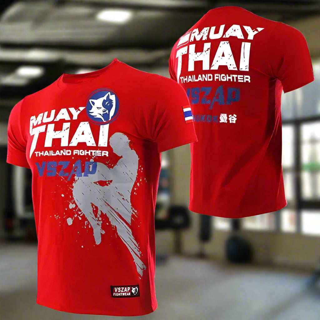 Fashion Muay Thai Sports T-Shirt for Men – Lightweight, Breathable Fitness & Combat Training Tee - FitZone360