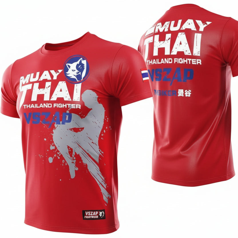Fashion Muay Thai Sports T-Shirt | Lightweight, Breathable Fitness & Combat Training Tee - FitZone360