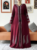 Elegant Chiffon Open Abaya with Zipper | Modest Muslim Women's Dress - FitZone360