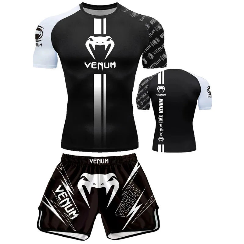 MMA Boxing Muay Thai Shirt & Shorts Set | Quick-Dry Breathable Training Outfit