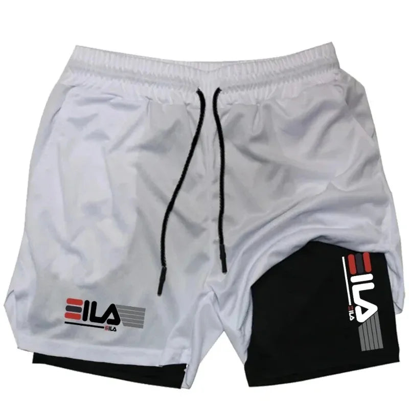 FILA 2-in-1 Training Shorts | Unisex Lightweight Gym & Running Shorts with Compression Liner - FitZone360