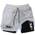 FILA 2-in-1 Training Shorts | Unisex Lightweight Gym & Running Shorts with Compression Liner - FitZone360