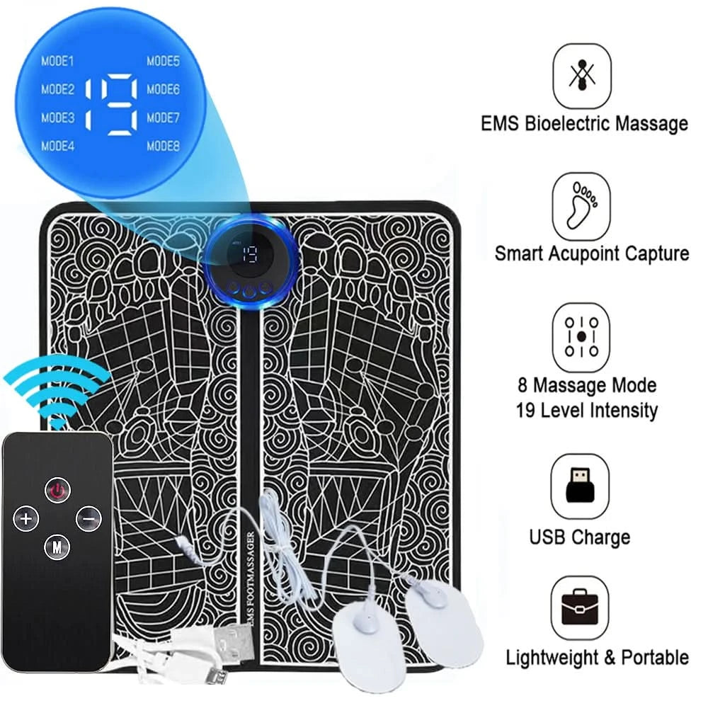 EMS Foot Massager | Feet Stimulation Pain / Swelling Relief - FitZone360