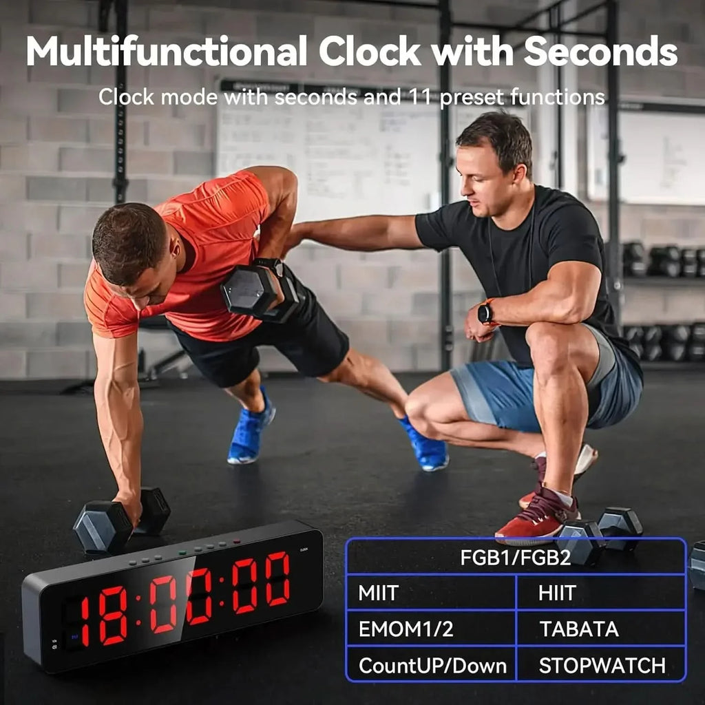 LED Digital Boxing Timer | Round Interval Workout Clock for Boxing. MMA, Muay Thai, and Martial Arts - FitZone360
