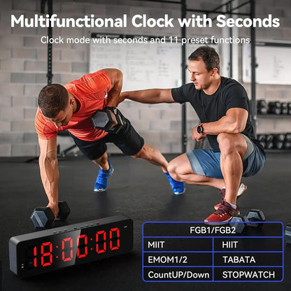 LED Digital Boxing Timer | Round Interval Workout Clock for Boxing. MMA, Muay Thai, and Martial Arts - FitZone360