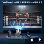 4K Mini Projector | Watch and LEARN From Your Favourite Fighters | 100 inch Screen | HD 1280x720P Android LED Portable Home Cinema - FitZone360